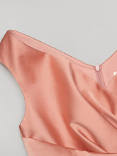 Load image into Gallery viewer, Pink V Neck Audrey Hepburn Style 50S Party Dress