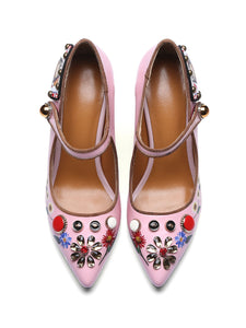 9CM Luxury Poker Chunky Heels Retro Shoes