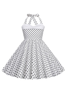 Kids Little Girls' Dress Halter Polka Dot Cotton 1950S Vintage Dress