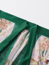 Load image into Gallery viewer, Floral Print Retro Style V Neck One Piece With Bathing Suit Wrap Skirt