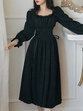 Load image into Gallery viewer, White Ruffles Jacquard Long Sleeve Waist Strap Vintage 1950S Victoria&#39;s Fairy Dress