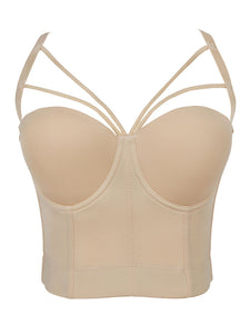 Solid Color Cut Out Corset Camisole Top
