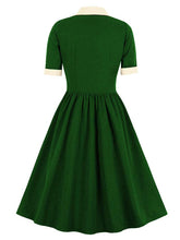 Load image into Gallery viewer, 1950S Pink Bowknot Collar Vintage Styel Black Dress