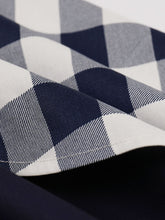 Load image into Gallery viewer, Navy Plaid Spaghetti Strap 1950S Vintage Swing Dress