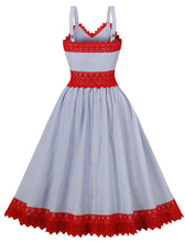 Load image into Gallery viewer, 1950S Spaghetti Strap Vintage Dress With Red Lace