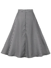 Load image into Gallery viewer, 1950s Black Plaid High Wasit Pleated Swing Vintage Skirt