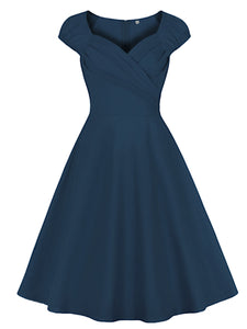 Red Sweet Heart Collar 1950S Swing Vintage Dress