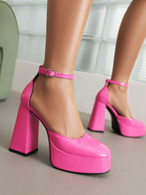 Load image into Gallery viewer, 12CM High Heel Red Pointed Toe Platform Mary Jane Pump