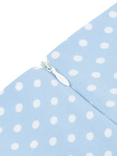 Load image into Gallery viewer, Light Blue Square Neck Polka Dot Vintage 1950S dress