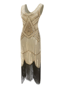 2 Colors 1920s Sequined Flapper Gatsby Dress