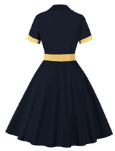 Load image into Gallery viewer, Red Plaid Turn Collar Cotton Vintage 1950S Dress With Belt