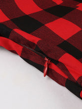 Load image into Gallery viewer, Red Plaid Turn Collar Cotton Vintage 1950S Dress With Belt