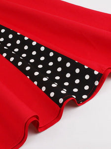 Polka Dot Square Neck Slim Fit Vintage Dress
