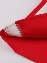 Load image into Gallery viewer, Lapel Collar Red And White Contrast Trim Vinatge Dress