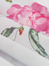 Load image into Gallery viewer, White Rose Flower V Neck 1950S Vintage Swing Dress