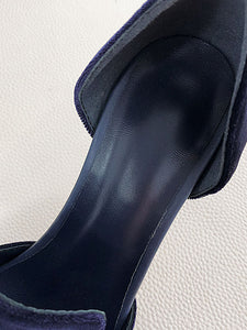 Big Bow Velvet Cylindrical Heel Pointed Toe Vinatge Shoes