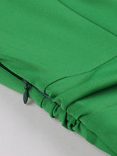 Load image into Gallery viewer, Green Plaid Trumpet Sleeves 1950S Vintage Dress