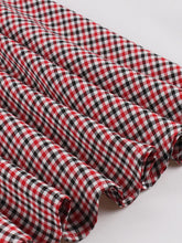 Load image into Gallery viewer, White Bowknot Collar Semi-Sheer Plaid 1950S Vintage Dress