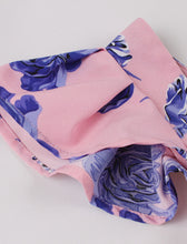 Load image into Gallery viewer, Pink V Neck Floral Print Ruffles Butterfly Sleeve 1950S Vintage Dress