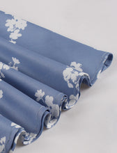 Load image into Gallery viewer, Light Blue Floral Print Halter High Waist 1950 Vintage Dress