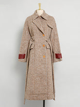 Load image into Gallery viewer, Brown Plaid Long Sleeve Women&#39;s Winter Coat