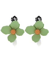 Load image into Gallery viewer, Sweet Green Floral Vintage Oversized Holiday Earrings