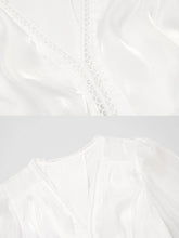 Load image into Gallery viewer, 1960S White Puff Long Sleeve Organza Dress