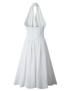 White Halter Sexy Marilyn Monroe Same Style 1950S Vintage Dress