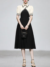 Load image into Gallery viewer, 2PS White Cape With Black Spaghetti Strap 1950S Dress Set