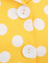 Load image into Gallery viewer, Green And White Polka Dots Pockets Vintage Halter 1950S Dress With Button