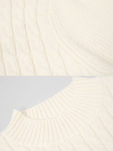 Sweet Apricot Crew Collar Long Sleeve Knitted Sweater Dress With Ruffles Hem