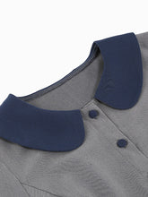 Load image into Gallery viewer, Grey Peter Pan Collar Short Sleeve 1950S Vintage Swing Dress