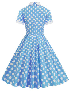 Polka Dots Peter Pan Collar 1950S Dress With Pockets