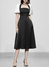 Load image into Gallery viewer, White And Black Audrey Hepburn Dress Vintage 1950S Dress