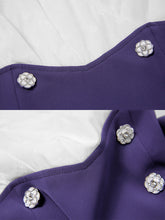 Load image into Gallery viewer, White And Navy Lantern Sleeve Slit Dress Vintage 1940S Dress