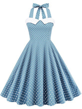 Load image into Gallery viewer, Polka Dots Halter Backless 1950S Vintage Swing Dress