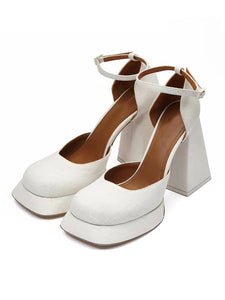Women's Chunky Heel Mary Jane Square Toe Vintage Shoes