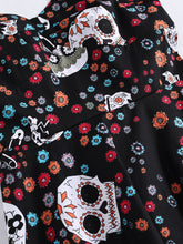 Load image into Gallery viewer, Black 1950S Halloween Skull Printed Halter Vintage Dress