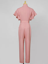 Load image into Gallery viewer, Pink Ruffles 1950S Vintage Jumpsuit With Belt