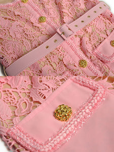 Pink Sweet Lace 1950s Vintage Bodycon Dress