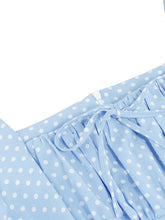 Load image into Gallery viewer, Light Blue Polka Dots Square Collar 1950S Vintage Swing Dress