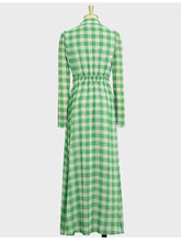Load image into Gallery viewer, Vintage Green And White V Neck Maxi Dress