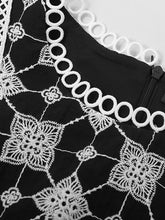 Load image into Gallery viewer, White And Black Lace Vintage Style Puff Sleeve 1960S Dress