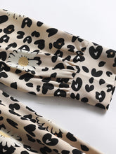 Load image into Gallery viewer, Leopard Daisy Long Sleeve High Waist 1950S Vintage Dress