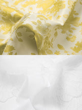 Load image into Gallery viewer, 2PS White Lace Long Sleeve Top And Yellow Floral Print Skirt Dress Suit