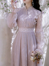 Load image into Gallery viewer, Embroidered Puff Long Sleeve Edwardian Revival Dress