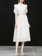 Load image into Gallery viewer, White Puff Long Sleeve Edwardian Revival Fariy Dress