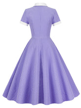 Load image into Gallery viewer, Plaid Tuxedo Collar 1950S Vintage Dress With Pockets