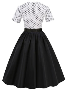 White Polka Dots 1950S Vintage Dress