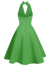Load image into Gallery viewer, Green Vintage Halter Backless 1950S Vintage Dress
